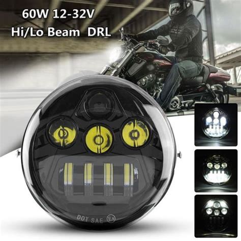 X W Led Phare Avant De Moto Hi Lo Beam Drl Pour Harley Davidson Vrod