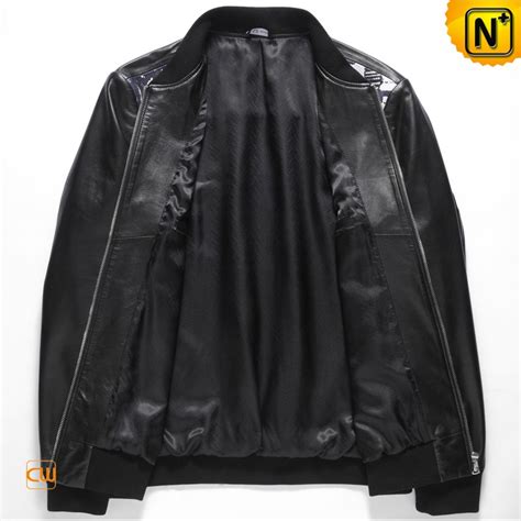 Printed Leather Letter Jacket For Men Cw890027