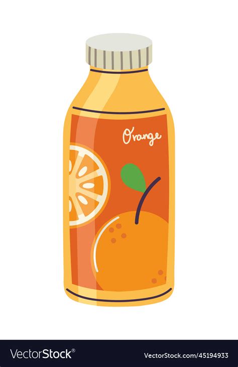 Juice orange bottle beverage Royalty Free Vector Image