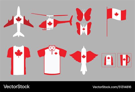 Canadian flag and collection Royalty Free Vector Image