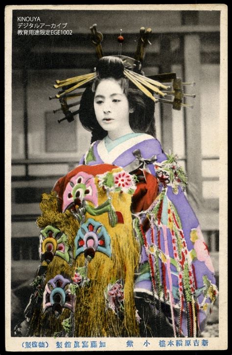 Tokyo Shinyoshiwara Oiran 手彩色絵葉書東京新吉原花魁明治期 Japan Culture Japanese