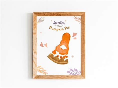 Sweeter Than Pumpkin Pie Footprint Craft Thanksgiving Fall Etsy