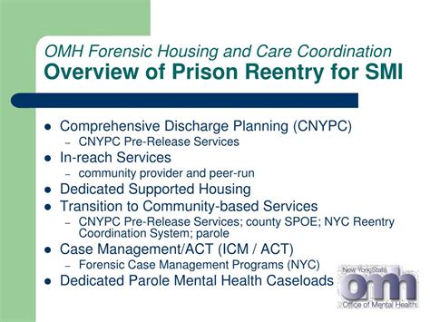 Ppt Omh Forensic Housing And Care Coordination Prison Reentry Guiding