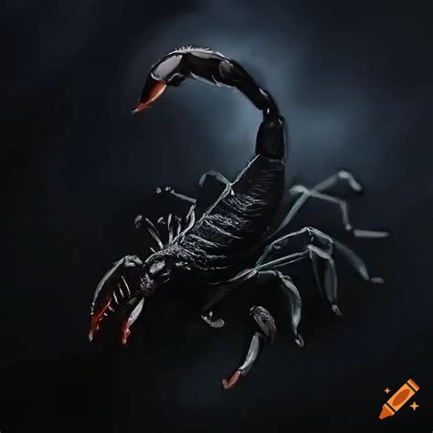 Painting Of A Black Scorpion In Ultra Hd On Craiyon