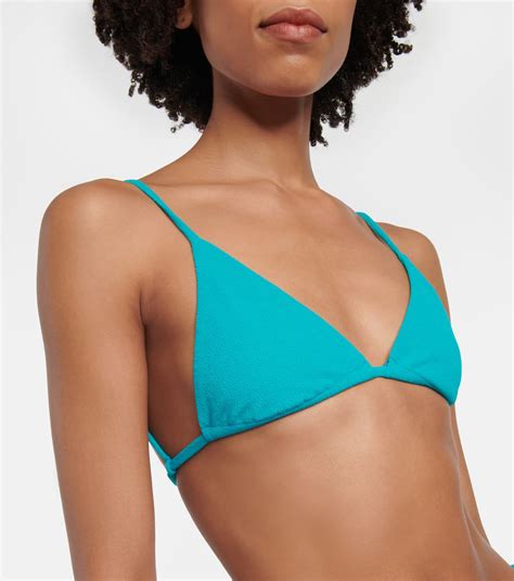 Via Triangle Bikini Top In Blue Jade Swim Mytheresa