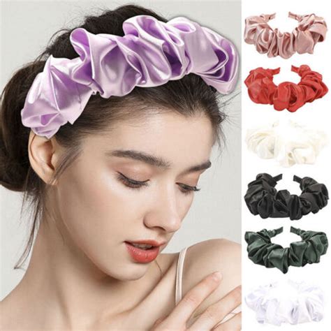 Imitat Seide Plissiert Stirnband Damen Haar Accessoires Faltig Haar