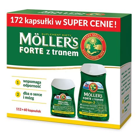 MOLLERS FORTE Z TRANEM 112 kapsułek 60 kapsułek cena i opinie