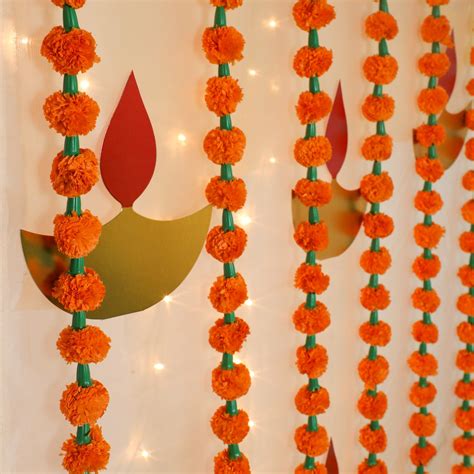 Artificial Marigold Garlands For Pooja Decoration In USA Canada