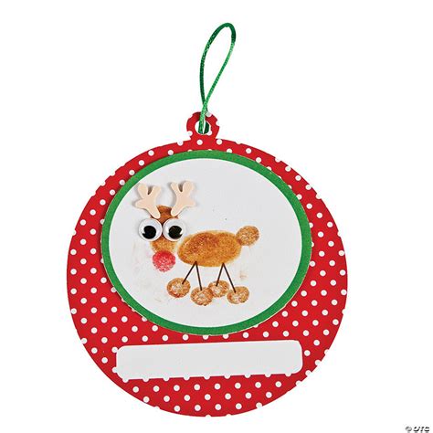 Thumbprint Reindeer Christmas Ornament Craft Kit | Oriental Trading