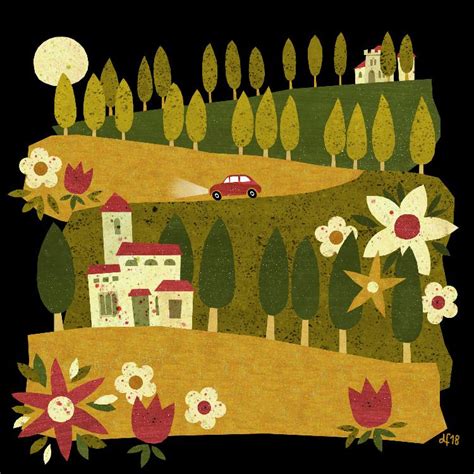 Tuscany Illustration By Daniela Faber 2018 Toscana Landscapes