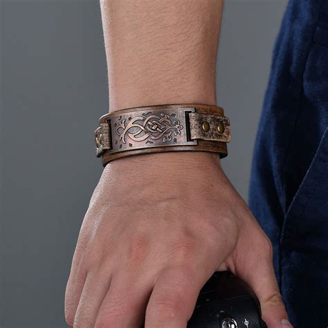 Pulsera De Cuero Vintage Steampunk Para Hombre Brazalete De Cuero