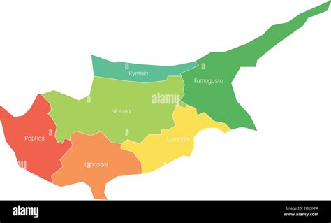 Districts Of Cyprus Map Of Regional Country Administrative Divisions