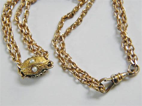 Antique Victorian Gold Filled Slide Chain Necklace Etsy Victorian