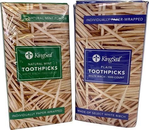 Buy KingSeal Individually Paper Wrapped MINT Flavored Birch Toothpicks