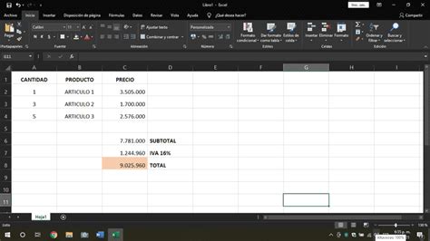 C Mo Calcular El Total Y Subtotal Del Iva En Excel Paso A Paso Mira