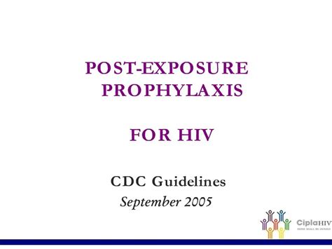 Ppt Post Exposure Prophylaxis For Hiv Cdc Guidelinesseptember 2005