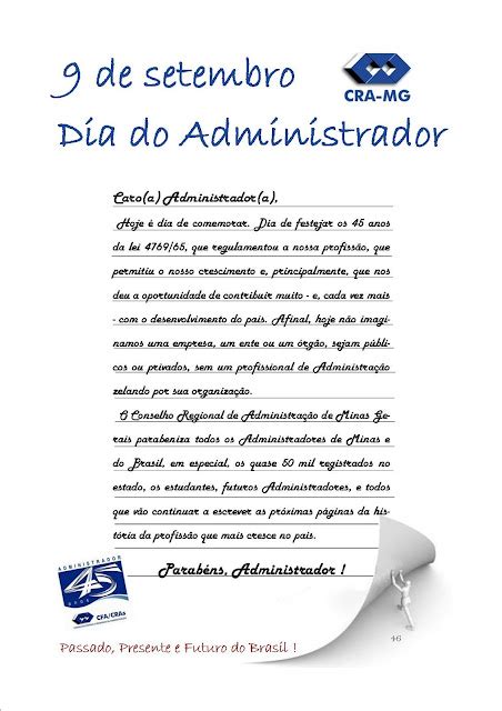 Administra O Anos De Setembro Dia Do Administrador Parab Ns