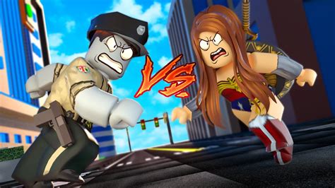 Policia Vs Super Her Is Que Vence Roblox Police And Super Hero Youtube