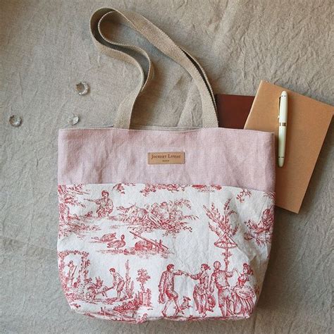 Ecru And Blue Emile Tote Bag In Toile De Jouy Artofit