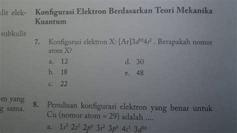 Mencari Nomor Atom Pada Konfigurasi Elektron Mekanika Kuantum Kimia