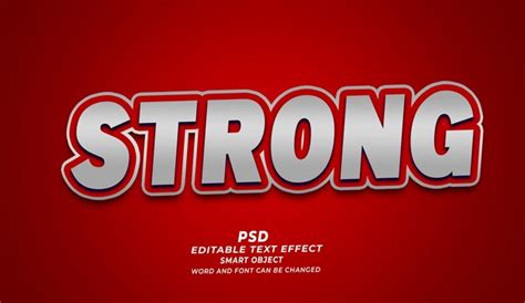 Fuerte Efecto De Texto Editable En D Estilo Psd De Photoshop Archivo