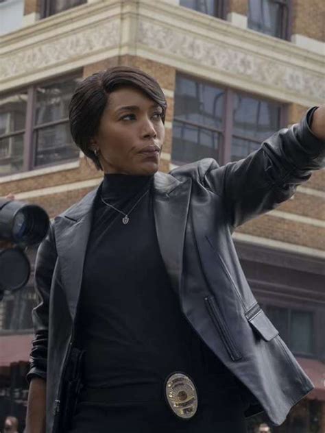 Angela Bassett 9 1 1 S04 Leather Blazer