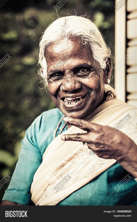 Happy Old Indian Woman Image And Photo Free Trial Bigstock