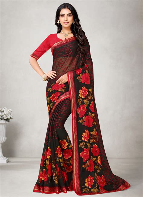 Buy Multi Colour Printed Saree 177111