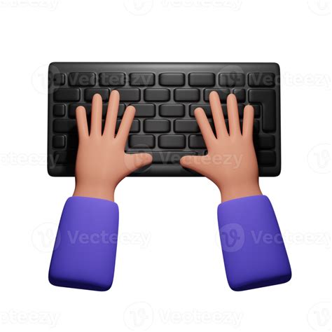 Typing hand gesture 3d illustration 18884683 PNG