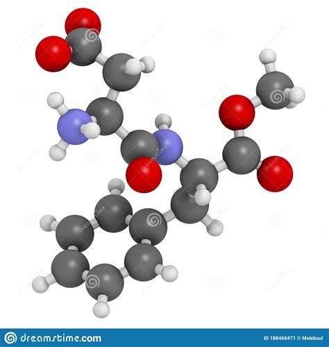 Aspartame Artificial Sweetener Molecule Used As Sugar Substitute Stock