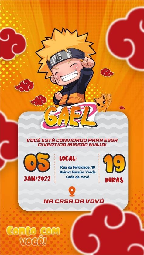 Convite Do Naruto Para Editar - Convite do naruto para editar – Artofit