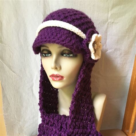 Chic Brimmed Hat With Built In Scarf