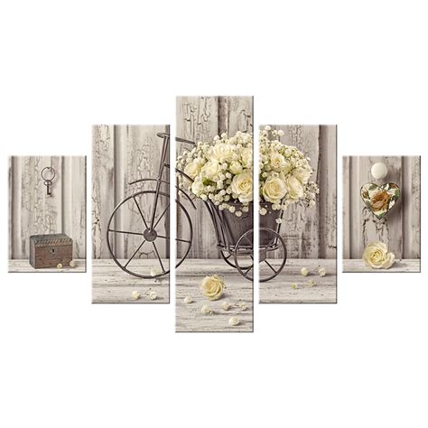 Quadro Da Parete Multipannello Xh Cm Yellow Roses In Legno