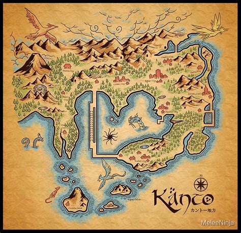 "Kanto Map" Posters by MeleeNinja | Redbubble