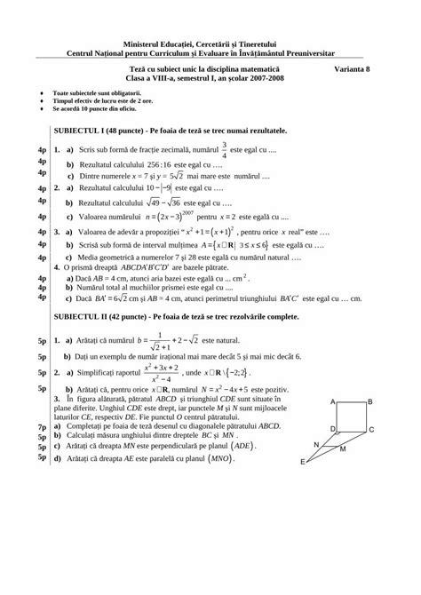 Pdf Modele Matematica Clasa A Viii Dokumentips