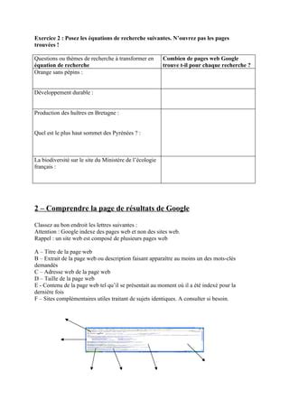 Fiche pédagogique 07b internet exercices PDF Téléchargement Gratuit