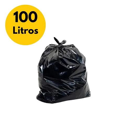 Saco De 100 Litros - SACO DE LIXO - PRETO - 100 LITROS - P05 - 90X90 - 100 UNIDADES - Vila ...
