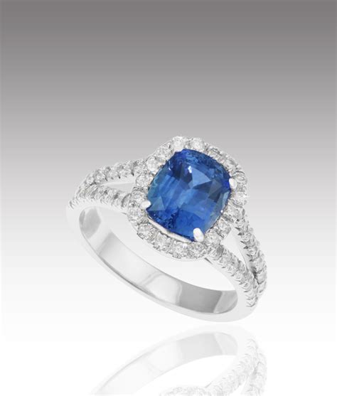 Sapphire and Diamond Halo Ring - DBS Fine Jewelers