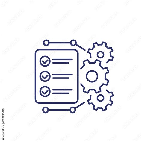 Procedures Line Icon On White Stock Vector Adobe Stock