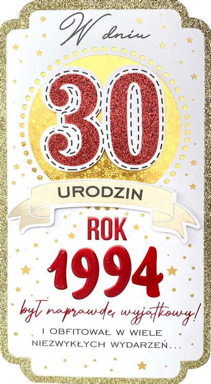 Kukartka Kartka na 30 urodziny na trzydziestkę rocznik 1994