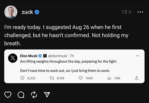 Musk Se Trouve T Il Des Excuses Pour Ne Pas Se Battre Contre Zuckerberg