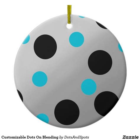 Customizable Dots On Blending Double Sided Ceramic Round Christmas Ornament