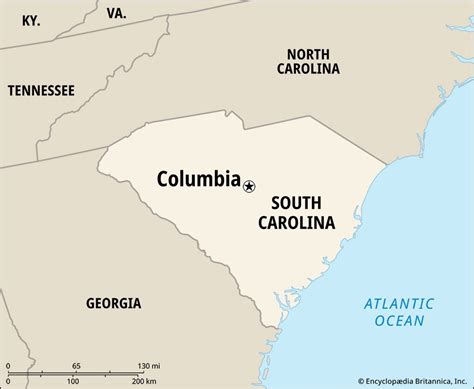labeled map  south carolina  capital cities