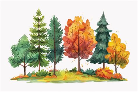 Premium Vector | Colorful autumn forest illustration