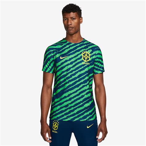 Camiseta Nike Brasil Mc Pre Match Azul Costa Azul Costa Dynamic