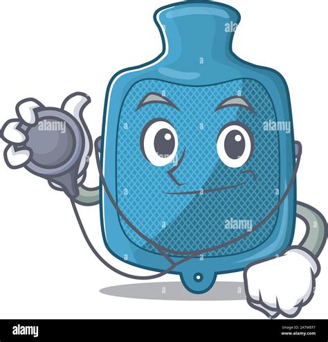 Smart And Cool Hot Water Bag Cartoon Character In A Doctor With Tools Stock Vector Image Art