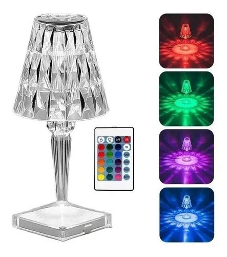 L Mpara Velador Led Recargable T Ctil Control Rgb Diamante Mercadolibre