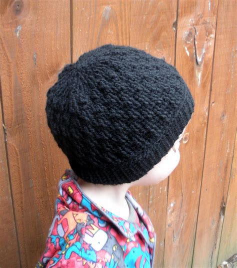 Crochet Slouch Hat In Black, Unisex Kids Accessories, Ready To Ship. on ...