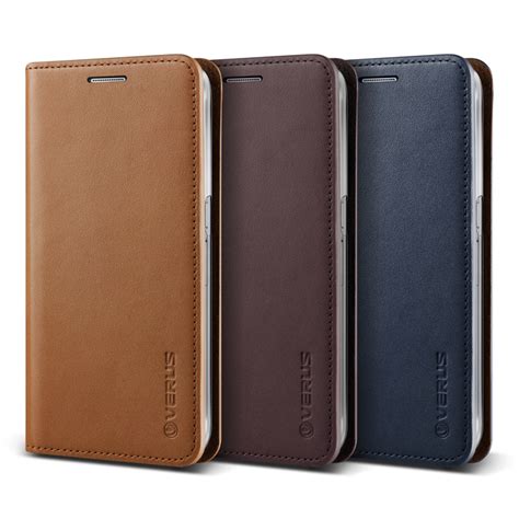 VERUS Genuine Leather Diary Case For Samsung Galaxy S6 Edge