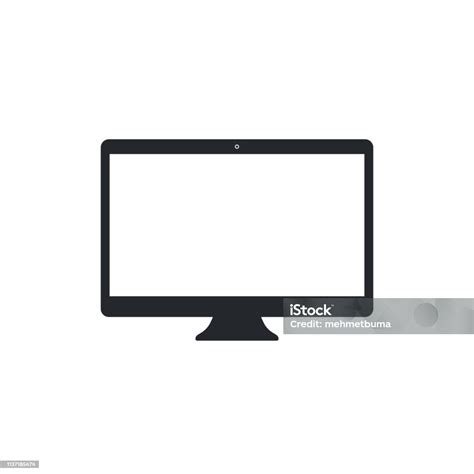 simple desktop pc template stock illustration  image